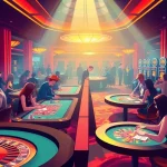 F8 bet experience in a luxurious casino setting showcasing excited players at the roulette table.