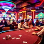 Players engaging at a blackjack table showcasing 8XBET's thrilling gambling experience.